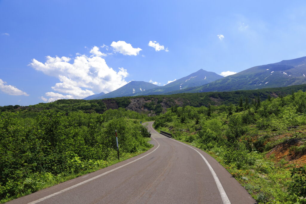 十勝岳温泉への道