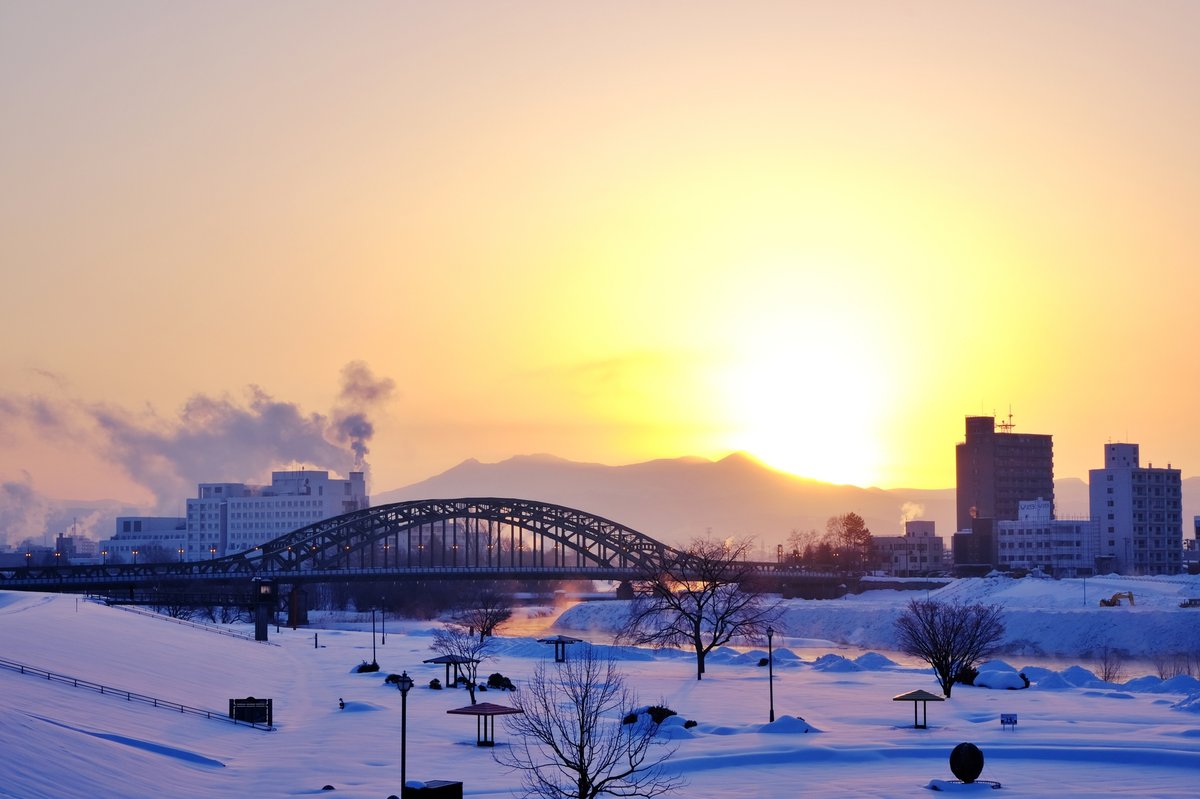 冬の旭川ダイヤモンドダスト
