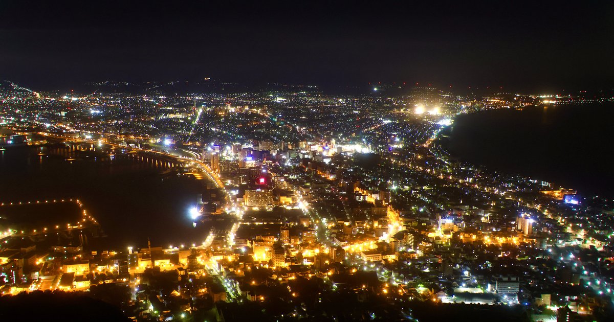 函館山からの夜景パノラマ