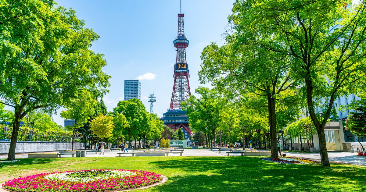 大通公園とさっぽろテレビ塔の全景