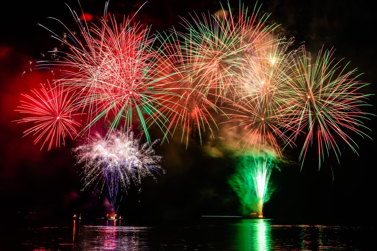 洞爺湖ロングラン花火大会の夜景
