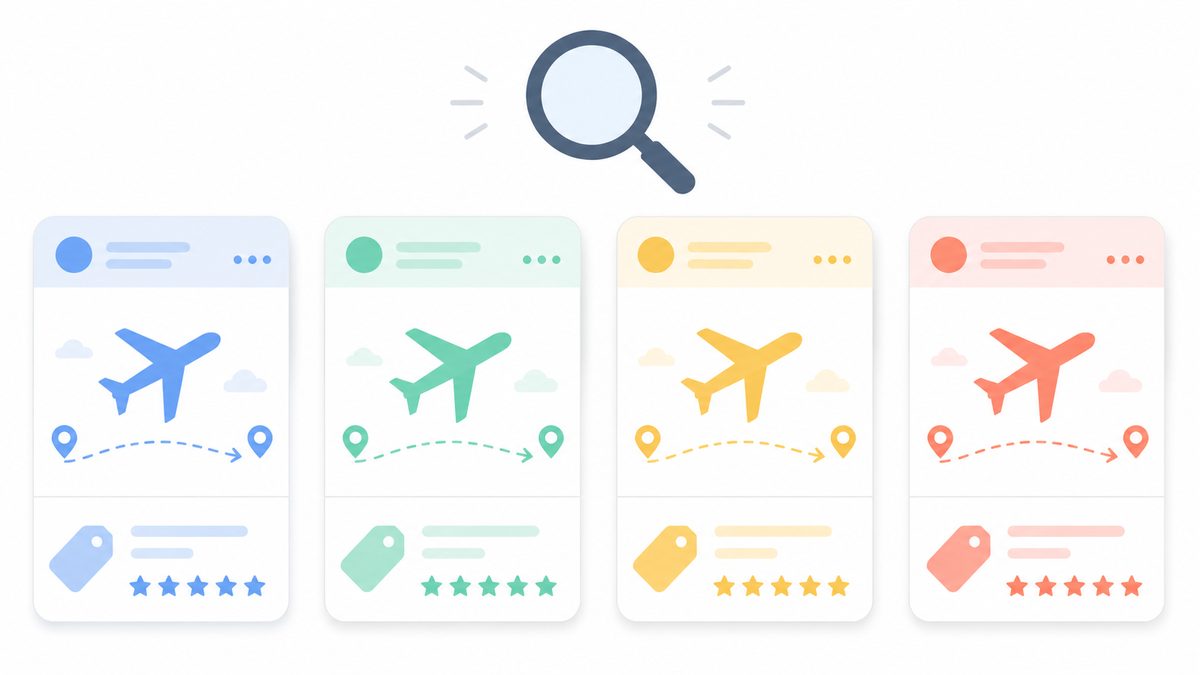 航空券予約サイト4社の比較イメージ
