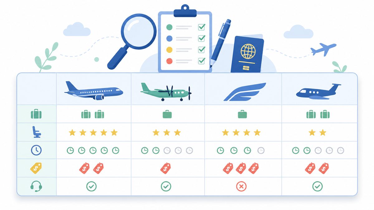 航空券予約サイト4社の比較表